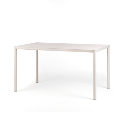 Table en aluminium/ HPL PIAVE Beige Corda 140x80 cm