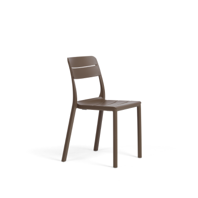 Chaise en polypropylène CASSIA Bistrot Tabacco