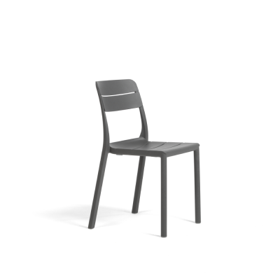 Chaise en polypropylène CASSIA Bistrot Gris Basalto