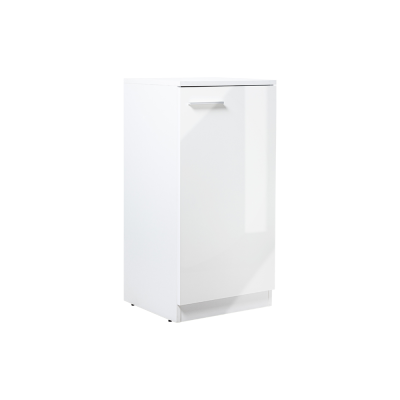 Meuble d appoint 1 porte Super Blanc Brillant AGT L45x H90x P42 cm	