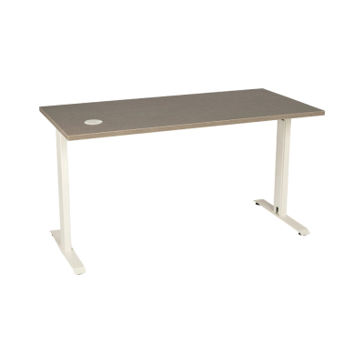 Bureau droit KYRA 140x68 cm structure blanc/ plateau bohça - passe câble inclus