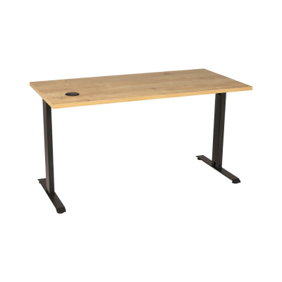 Bureau droit KYRA 140x68 cm structure antracite/ plateau safir mese - passe câble inclus