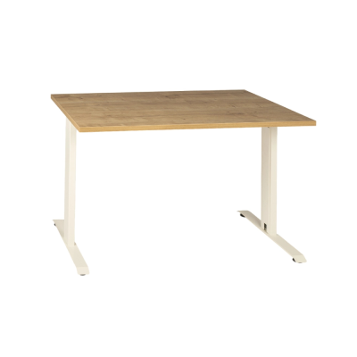 Bureau droit KYRA 120x68 cm structure blanc/ plateau bois Afrika
