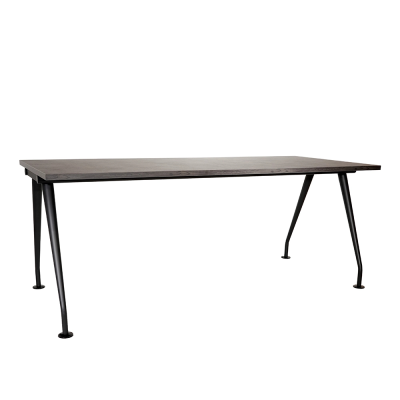 Bureau droit C&C 180x80 cm structure antracite/ plateau rebab