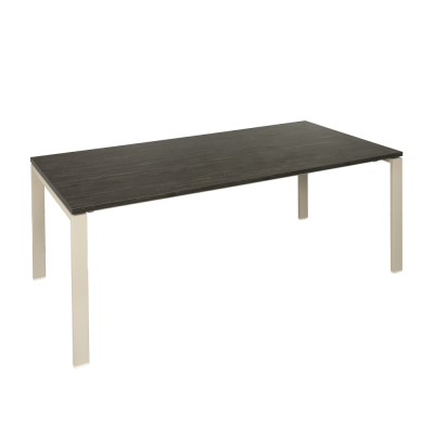 Bureau droit MILO U 200x100 cm structure ivory/ plateau rebab