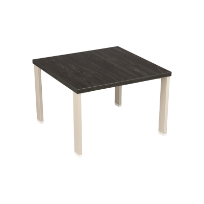 Table basse carrée 60x60 cm structure ivory/ plateau rebab