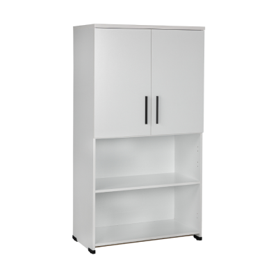 Armoire mi-haute EKO H163xL90xP45 cm Blanc 2 portes Blanc 2 niches