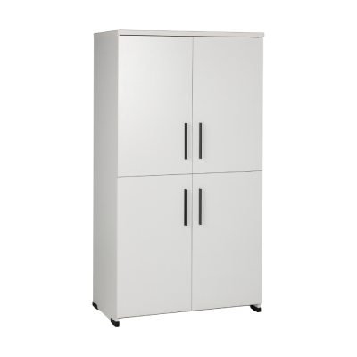 Armoire mi-haute EKO H163xL90xP45 cm Blanc 4 portes Blanc