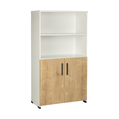 Armoire mi-haute EKO H163xL90xP45 cm Blanc 2 portes Safir Mese 2 niches