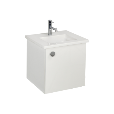 Pack Lavabo PALM blanc 50x40 cm avec meuble palm deep white 1 porte dos droit 50 cm