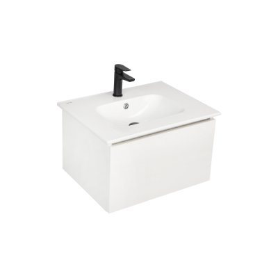 Pack lavabo AREA PLUS Blanc 61x46 avec meuble deep white 1 tiroir