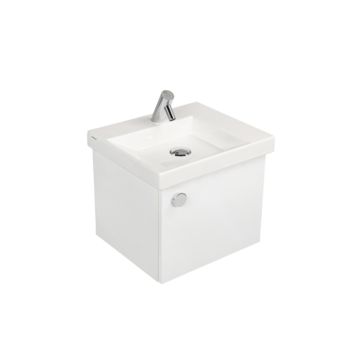 Pack lavabo VISTA Blanc 50x43 avec meuble deep white 1 tiroir