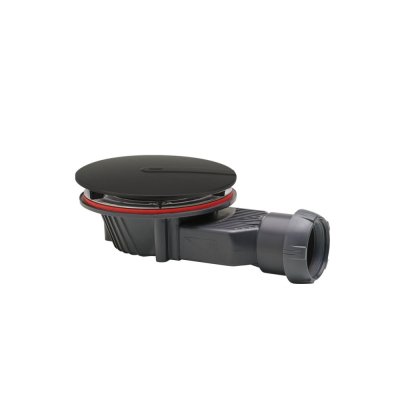 Bonde de douche extra plate SLIM+ Black Touch D90mm H40 mm