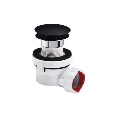 Bonde lavabo Quick-Clac NANO 6.7 Noir D32mm avec siphon ultra compact