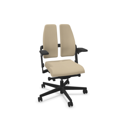 Fauteuil de direction XILIUM Beige DUO-BACK avec accoudoirs 3D