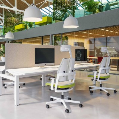 Fauteuil de direction XILIUM Noir DUO-BACK avec repose-tête 2D et accoudoirs 3D