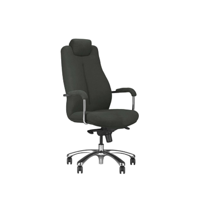 Fauteuil de direction SONATA Noir avec repose-tête et accoudoirs fixes