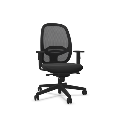 Siège opérateur EGGY Noir avec accoudoirs 2D