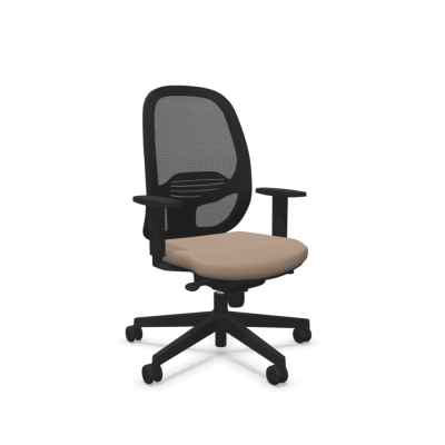 Siège opérateur EGGY Beige avec accoudoirs 2D