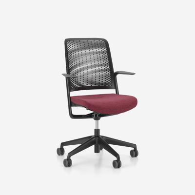 Siège opérateur WITHME Rouge avec accoudoirs fixes