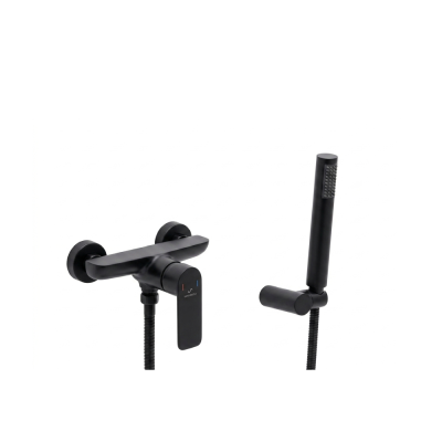 Mitigeur douche LUSO Noir avec flexible et douchette