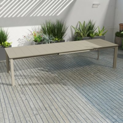 Table extensible en aluminium SARRIS Taupe 200/260/320x100x75 cm