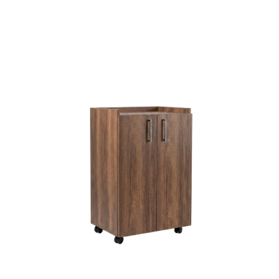 Desserte avec roues 2 portes Bois Mat L60x H90x P42 cm