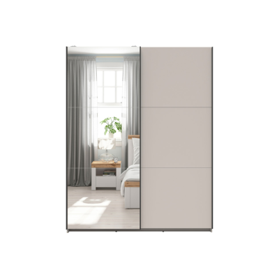 Dressing TETRIX cachemire 1 porte miroir 1 porte cachemire 153x195,5x60 cm