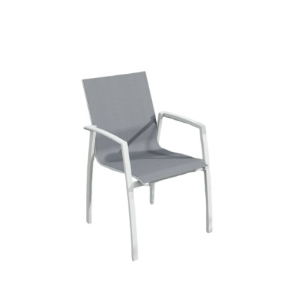 Chaise en aluminium SARRIS Blanc/ Gris