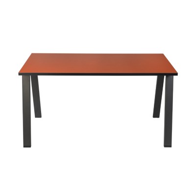 Bureau MILO INCLINE 140x70 cm structure antracite/ plateau rouge paprika et chant noir