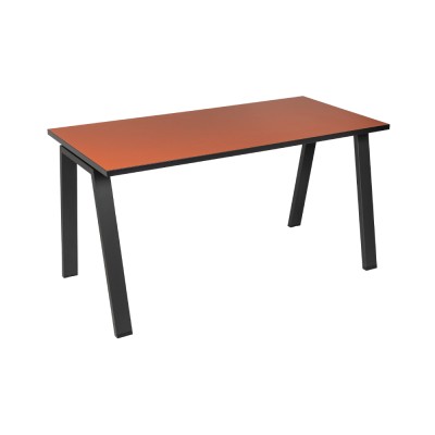 Bureau MILO INCLINE 140x70 cm structure antracite/ plateau rouge paprika et chant noir