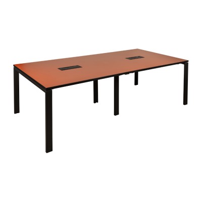 Table de réunion MILO 120x240 cm structure antracite/ plateau rouge paprika