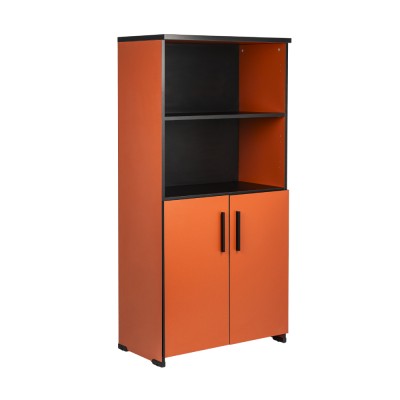 Armoire mi-haute EKO H163xL80xP45 cm Rouge paprika 2 portes Rouge paprika 2 niches