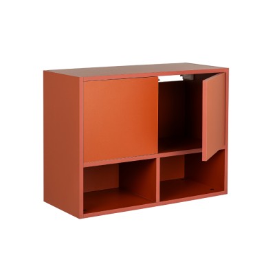 Rangement suspendu NIDO 80x60x34 décor rouge Paprika