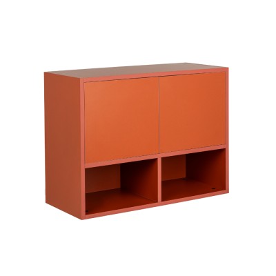 Rangement suspendu NIDO 80x60x34 décor rouge Paprika