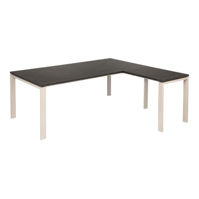 Bureau droit avec retour MILO U 200x100+80x60 cm structure ivory/ plateau rebab
