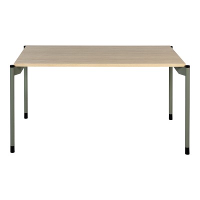 Bureau droit STILO 140x80 cm structure vert/ plateau chêne fil