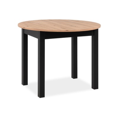 Table extensible COBURG chêne rustique/ noir 100-140x100x75 cm