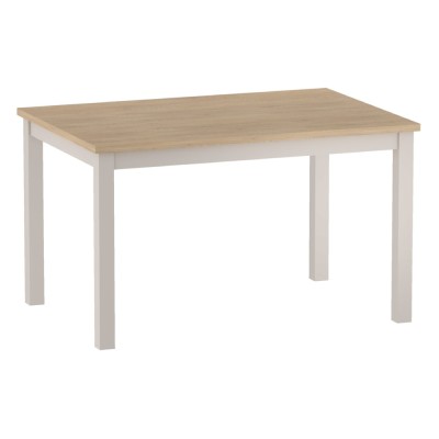 Table extensible MAREN chêne de crémone/ cachemire blanc 130-180x90x77 cm