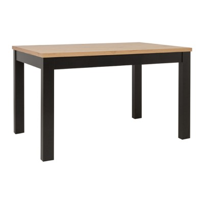 Table extensible MAREN chêne wotan/ noir 130-180x90x77 cm