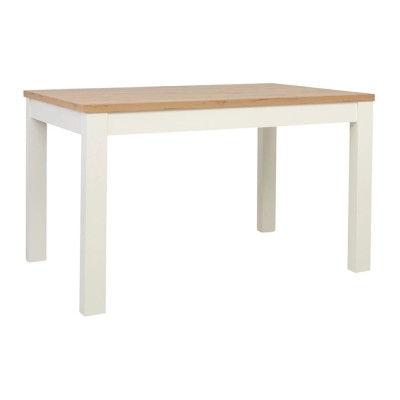 Table extensible MAREN chêne rustique/ blanc 130-180x90x77 cm