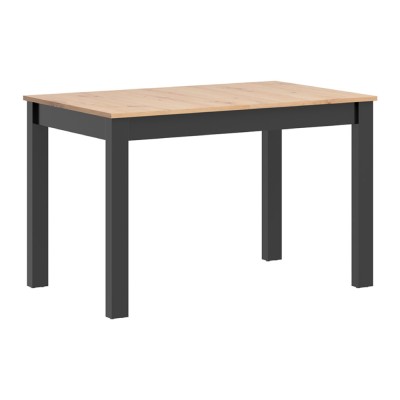 Table extensible RAMEN PLUS MIDI chêne rustique/ noir 120-160x75x75 cm