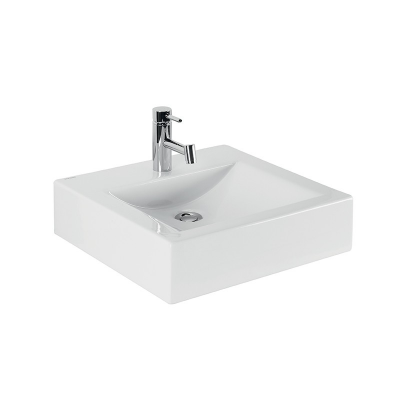 Lavabo céramique PLAN blanc rectangulaire 50x48 cm