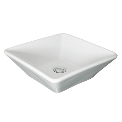 Vasque à poser porcelaine vitrifiée SIGN blanc carré 40x40 cm