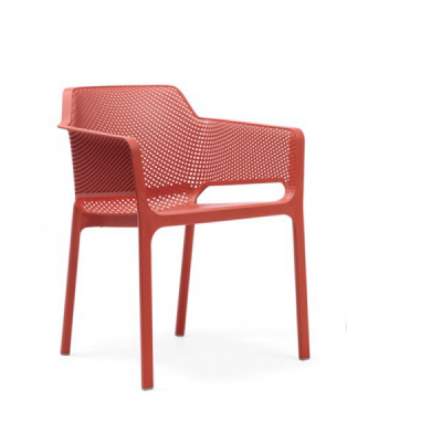Chaise polypropylène et fibre de verre NET Rouge corallo 80x60x58 cm