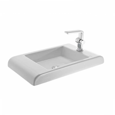 Vasque à encastrer céramique FRAME blanc rectangulaire 60x36x12 cm
