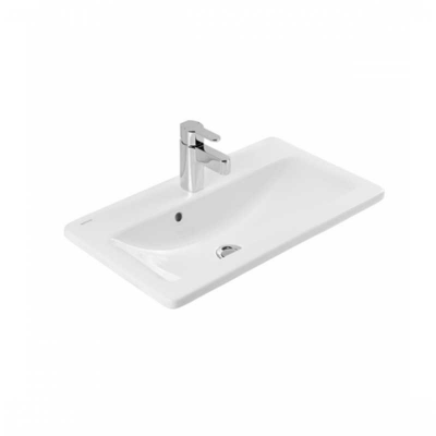 Vasque semi encastrée céramique LOOK blanc rectangulaire 63x36 cm