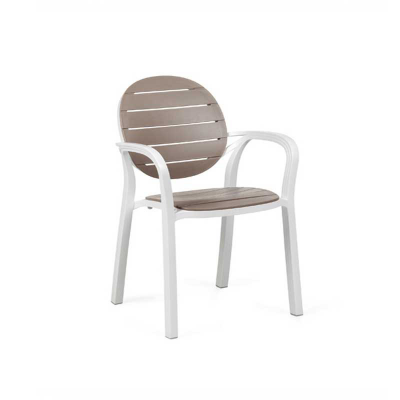 Chaise polypropylène et fibre de verre PALMA Blanc/Tortora 86x59x56 cm