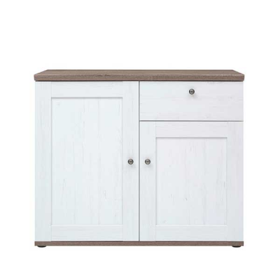 COMMODE STOCKHOLM 2PORTES 1TIROIR BLANC ET CHÊNE