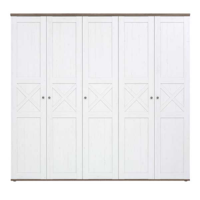 GARDE ROBES STOCKHOLM 5PORTES BLANC ET CHÊNE